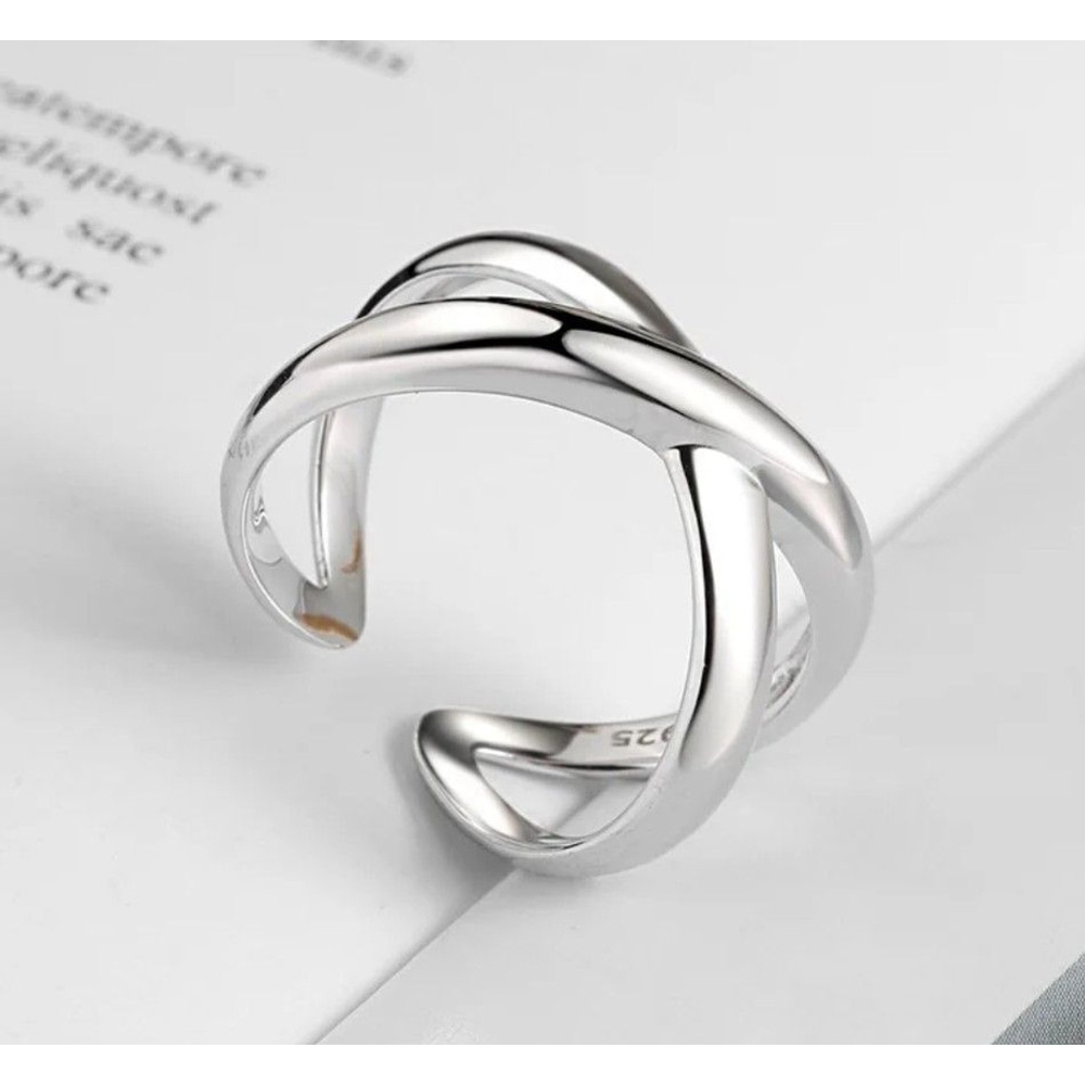 Polished‎ Criss Cross Ring | 925 Sterling Silver